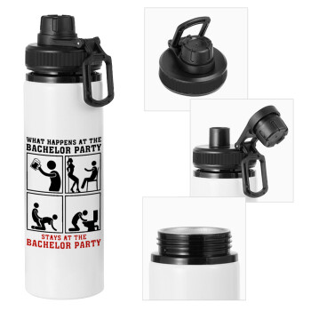 What happens at the bachelor party, stays at the bachelor party!, Metal water bottle with safety cap, aluminum 850ml