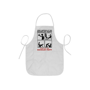 What happens at the bachelor party, stays at the bachelor party!, Ποδιά Σεφ ολόσωμη κοντή  Παιδική (44x62cm)