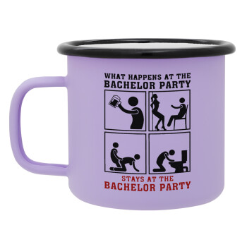 What happens at the bachelor party, stays at the bachelor party!, Κούπα Μεταλλική εμαγιέ ΜΑΤ Light Pastel Purple 360ml