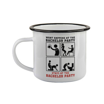 What happens at the bachelor party, stays at the bachelor party!, Κούπα εμαγιέ με μαύρο χείλος 360ml