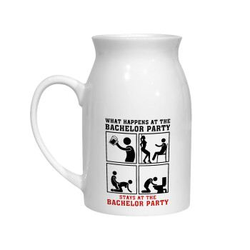 What happens at the bachelor party, stays at the bachelor party!, Milk Jug (450ml) (1pcs)