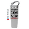 GREY color, 890ml (30oz) stainless Steel Tumbler with Handle