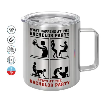 What happens at the bachelor party, stays at the bachelor party!, Mug Stainless steel double wall 300ml