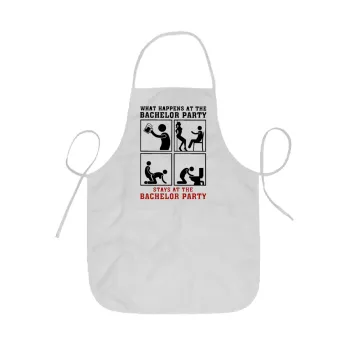 What happens at the bachelor party, stays at the bachelor party!, Ποδιά Σεφ ολόσωμη κοντή  Παιδική (44x62cm)