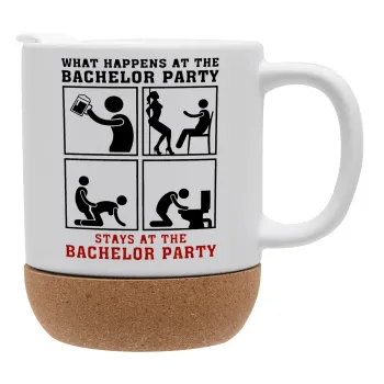 What happens at the bachelor party, stays at the bachelor party!, Ceramic coffee mug Cork (MAT), 330ml