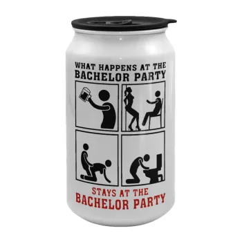 What happens at the bachelor party, stays at the bachelor party!, Κούπα ταξιδιού μεταλλική με καπάκι (tin-can) 500ml