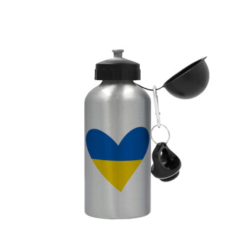 UKRAINE heart, Metallic water jug, Silver, aluminum 500ml