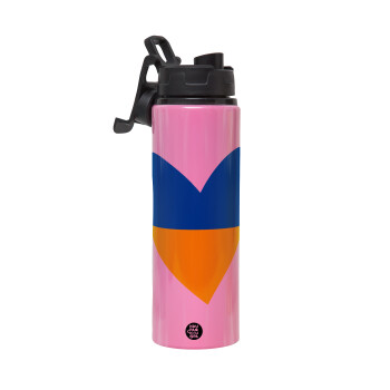 UKRAINE heart, Metallic water bottle with safety lid, 850ml aluminum