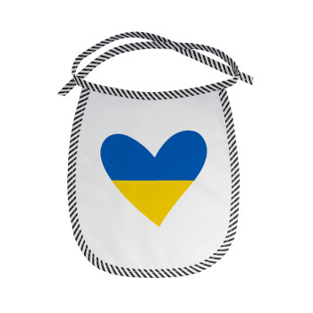UKRAINE heart, Σαλιάρα μωρού αλέκιαστη με κορδόνι Μαύρη