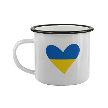 UKRAINE heart, Κούπα εμαγιέ με μαύρο χείλος 360ml