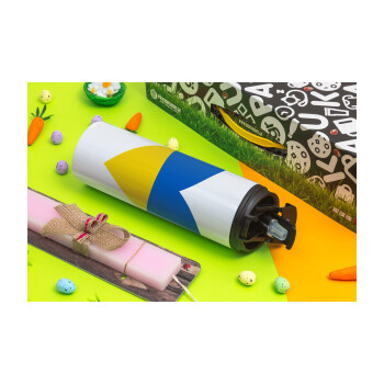 UKRAINE heart, Πασχαλινή Λαμπάδα με Travel Tumbler θερμό με διπλό καπάκι (600ml, BPA free) & κερί αρωματικό πλακέ (30cm) (ΡΟΖ)