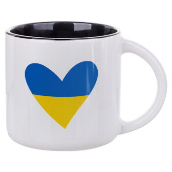 UKRAINE heart, Κούπα κεραμική 400ml Λευκή/Μαύρη