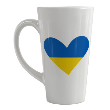 UKRAINE heart, Κούπα κωνική Latte Μεγάλη, κεραμική, 450ml