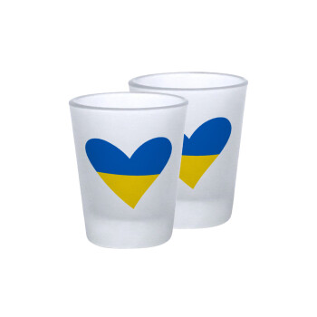 UKRAINE heart, Σφηνοπότηρα γυάλινα 45ml του πάγου (2 τεμάχια)