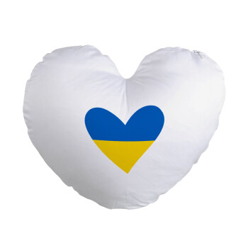 UKRAINE heart, Μαξιλάρι καναπέ καρδιά 40x40cm περιέχεται το  γέμισμα