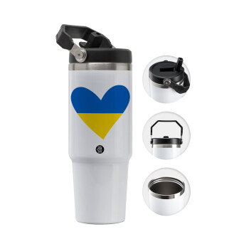 UKRAINE heart, 30oz stainless Steel Tumbler with Handle