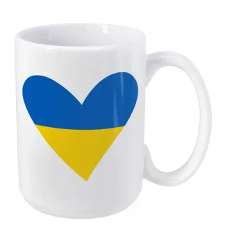 UKRAINE heart, Κούπα Mega, κεραμική, 450ml