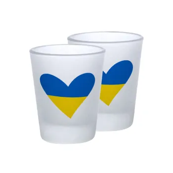 UKRAINE heart, Σφηνοπότηρα γυάλινα 45ml του πάγου (2 τεμάχια)