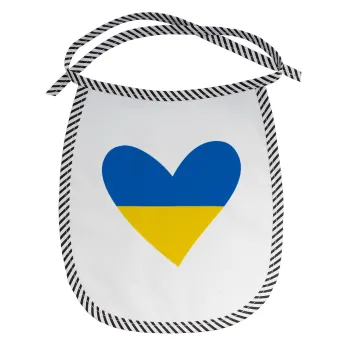 UKRAINE heart, Σαλιάρα μωρού αλέκιαστη με κορδόνι Μαύρη