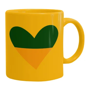 UKRAINE heart, Κούπα, κεραμική κίτρινη, 330ml