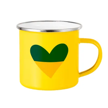 UKRAINE heart, Κούπα Μεταλλική εμαγιέ Κίτρινη 360ml