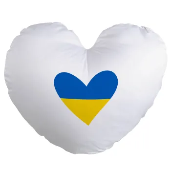 UKRAINE heart, Μαξιλάρι καναπέ καρδιά 40x40cm περιέχεται το  γέμισμα