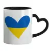Mug heart black handle, ceramic, 330ml