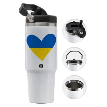 UKRAINE heart, Θερμός Ανοξείδωτο 30oz με χερούλι