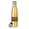 Glitter gold stainless steel thermos bottle, double-walled, 500ml