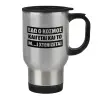 Stainless steel travel mug with lid, double wall 450ml
