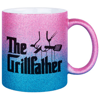 The Grillfather, Κούπα Χρυσή/Μπλε Glitter, κεραμική, 330ml