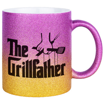 The Grillfather, Κούπα Χρυσή/Ροζ Glitter, κεραμική, 330ml