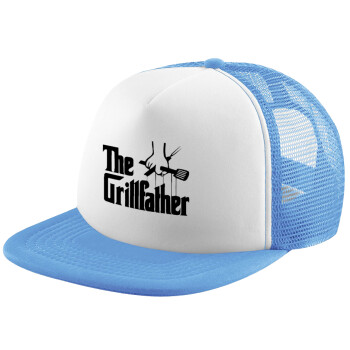 The Grillfather, Καπέλο Soft Trucker με Δίχτυ Γαλάζιο/Λευκό