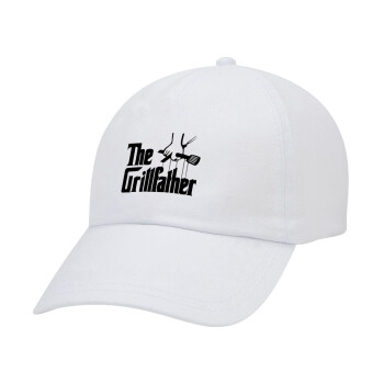The Grillfather, Καπέλο Baseball Λευκό (5-φύλλο, unisex)