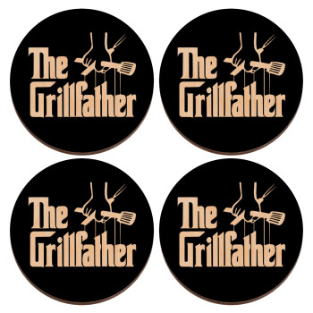 The Grillfather, ΣΕΤ x4 Σουβέρ ξύλινα στρογγυλά plywood (9cm)