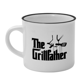 The Grillfather, Κούπα κεραμική vintage Λευκή/Μαύρη 230ml
