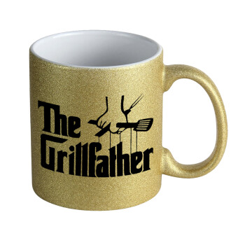 The Grillfather, Κούπα Χρυσή Glitter που γυαλίζει, κεραμική, 330ml