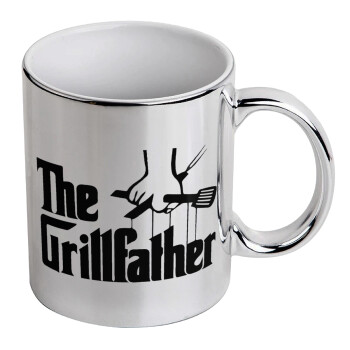 The Grillfather, Κούπα κεραμική, ασημένια καθρέπτης, 330ml