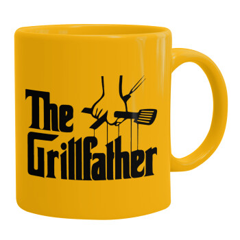 The Grillfather, Ceramic coffee mug yellow, 330ml (1pcs)