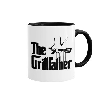 The Grillfather, Κούπα χρωματιστή μαύρη, κεραμική, 330ml