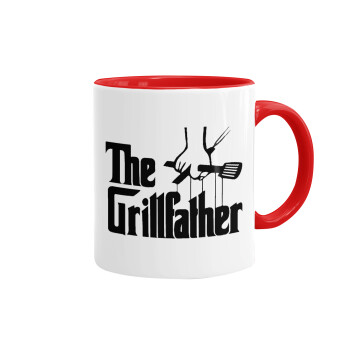 The Grillfather, Κούπα χρωματιστή κόκκινη, κεραμική, 330ml