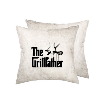 The Grillfather, Μαξιλάρι καναπέ Δερματίνη Γκρι 40x40cm με γέμισμα