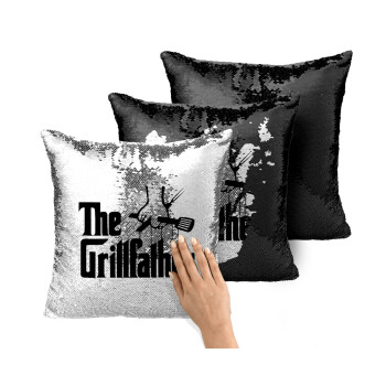 The Grillfather, Μαξιλάρι καναπέ Μαγικό Μαύρο με πούλιες 40x40cm περιέχεται το γέμισμα