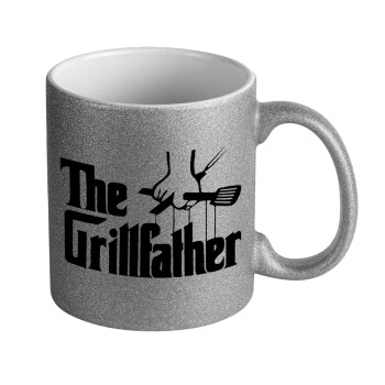 The Grillfather, Κούπα Ασημένια Glitter που γυαλίζει, κεραμική, 330ml