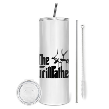 The Grillfather, Eco friendly stainless steel tumbler 600ml, with metal straw & cleaning brush