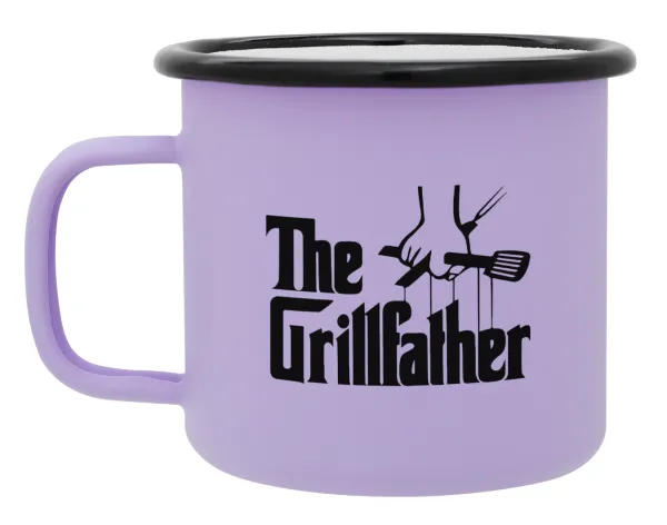 The Grillfather — Metal enamel mug, matte light pastel purple, 360ml