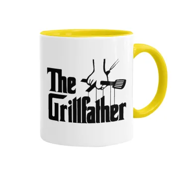 The Grillfather, Κούπα χρωματιστή κίτρινη, κεραμική, 330ml