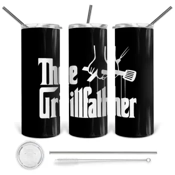 The Grillfather, Tumbler stainless steel 600ml, with metal straw & cleaning brush