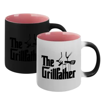 The Grillfather, Κούπα Μαγική εσωτερικό ΡΟΖ, κεραμική 330ml που αλλάζει χρώμα με το ζεστό ρόφημα