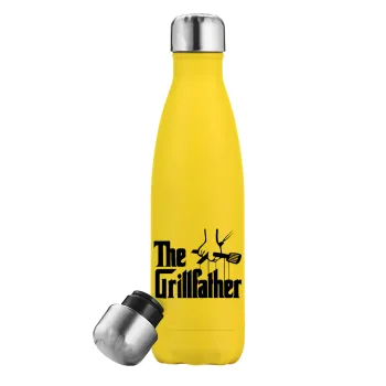 The Grillfather, Yellow Stainless Steel Metallic Thermos, double-walled, 500ml